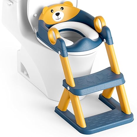 Kids Potty Training Toilet Seat with Adjustable Step Stool Ladder